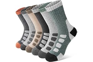 Anlisim Kids Merino Wool Hiking Socks Boys Girls Toddlers Thermal Winter Warm Boot Thick Cushion Gift Socks 6 Pairs