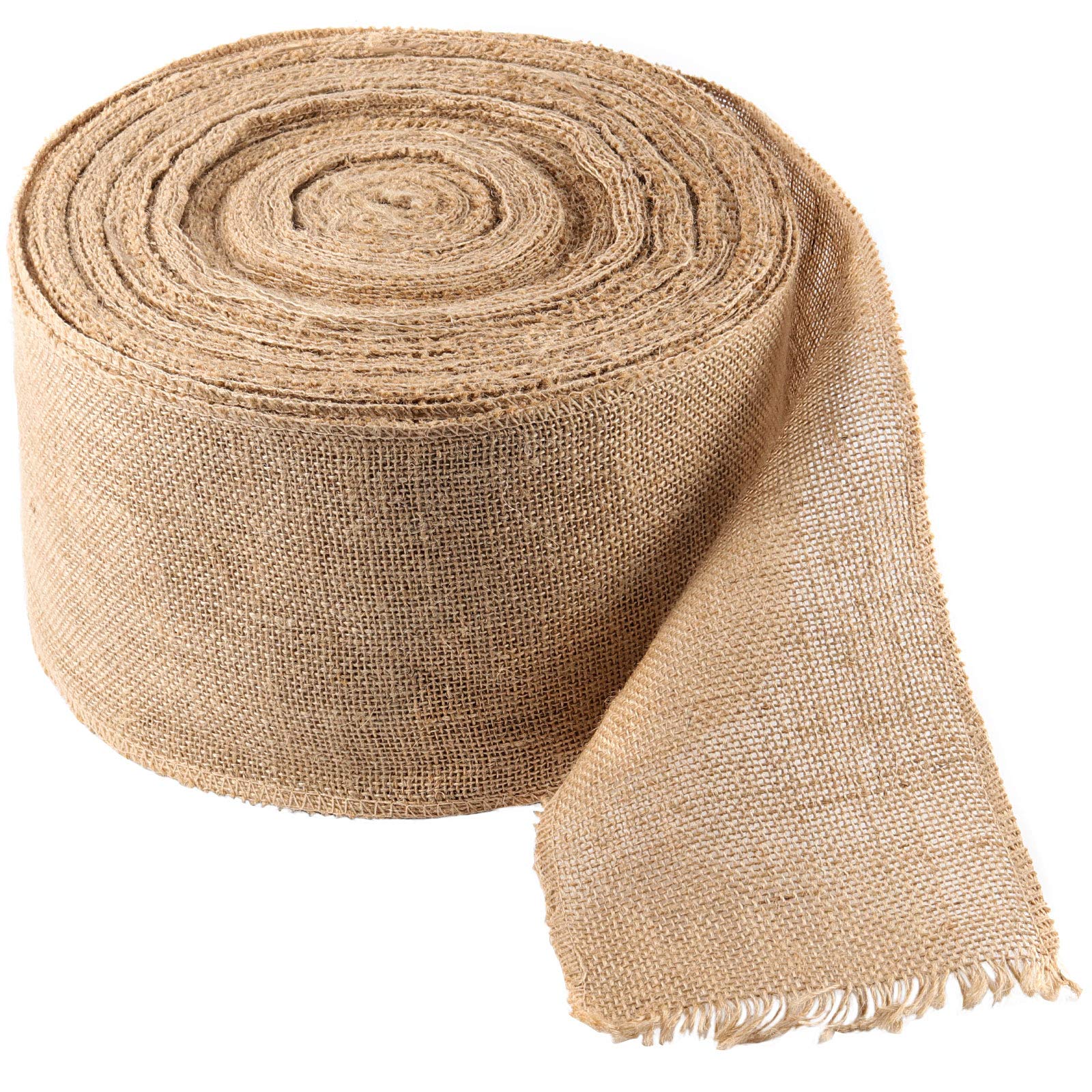 ZOENHOU 15CM x 25M Hessian Ribbon, Hessian Fabric Roll Natural Jute Burlap Ribbon Roll for Table Decoration, Party, Craft