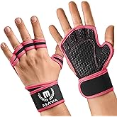 MAVA Open Gym Gloves for Men & Women; Padded Weight Lifting Gloves with Wrist Support for Comfort, Protection; Strong-Grip Fingerless Workout Gloves for Men & Women; Anti-Sweat Gym Accessories