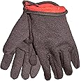 G & F Products Brown Jersey Winter Work Gloves with Red Fleece Lining