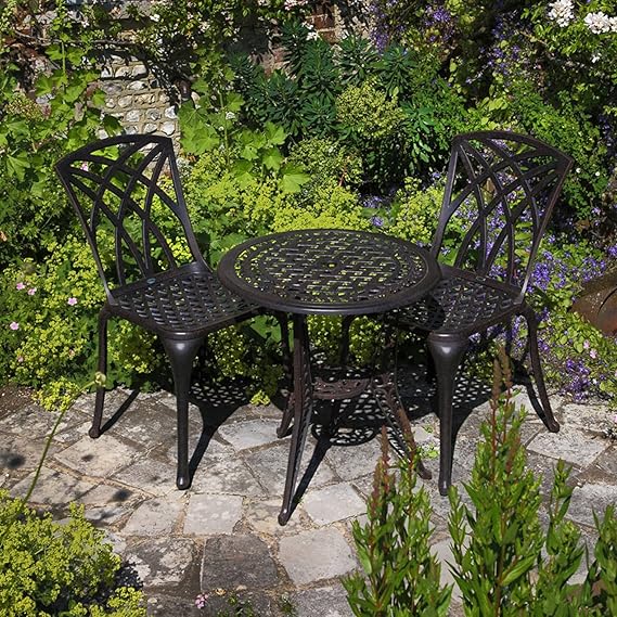 Amazon.de: Lazy Susan - IVY Bistrotisch mit 2 Stühlen - Rundes