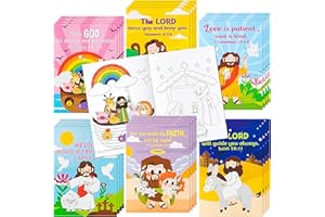 ANGOLIO 24 Christian Religious Coloring Books Bulk for Kids Easter DIY Art Drawing Book for Sunday School Prizes Back to School Classroom Rewards Church Activity Carnival Gifts Party Favors, 6 Styles