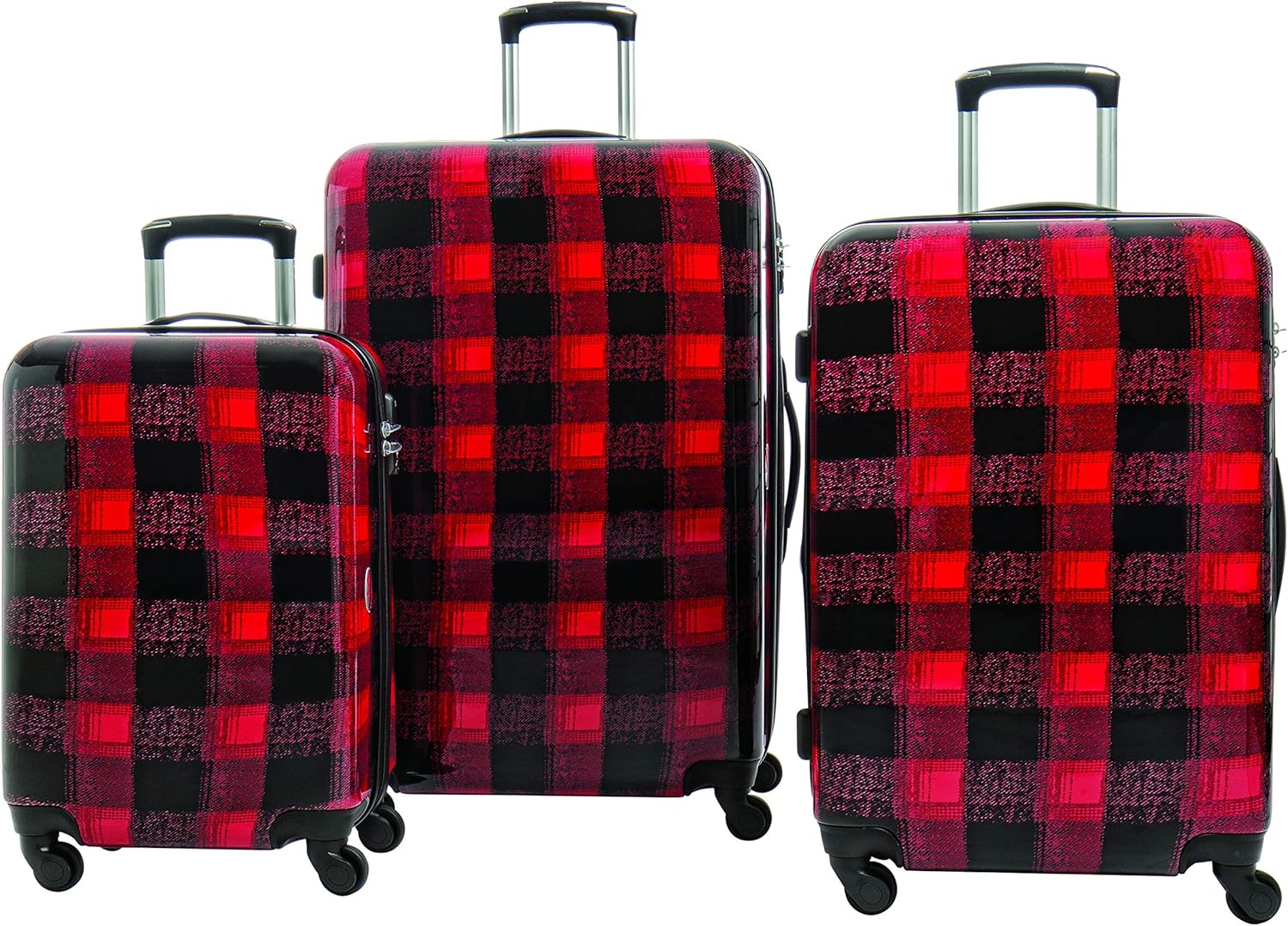 plaid luggage set