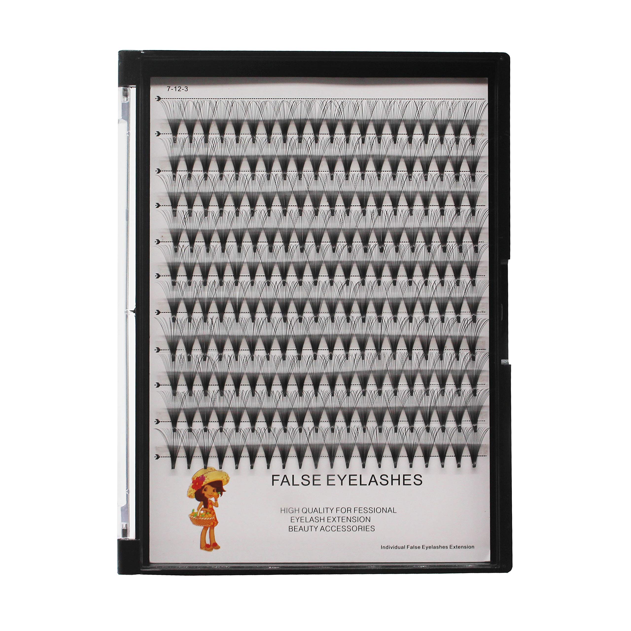 Bodermincer 200pcs 20D Premade Volume Fans Eye Lashes Extensions Thickness 0.07mm 8-16mm to Choose Black Soft Individual False Eyelashes Makeup Fake Lashes Cluster（16mm）