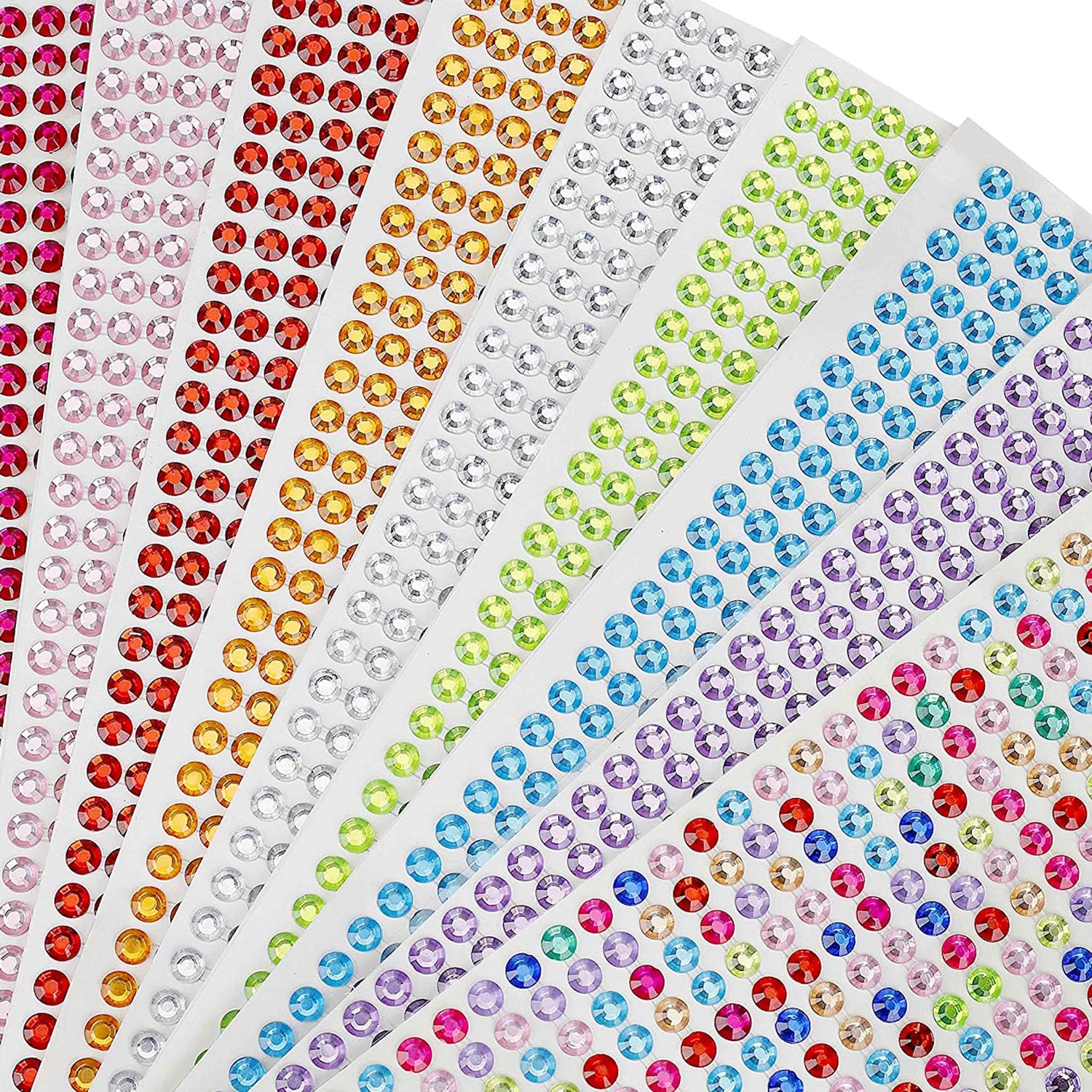 4536 Pieces Rhinestone Stickers Self-Adhesive Jewels Sticker DIY Craft Cards Embellishment Diamond Gem Decorations