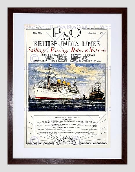 Amazon Com Travel Pacific Orient P O Sail Ship London Uk Vintage Advert Art Print B12x1653 Posters Prints