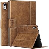 Antbox Case for iPad (A16) 11th (11'')/ 10th Generation (10.9'') High Grade Skin-Touch Vegan Leather with Built-in Pencil Holder Auto Sleep/Wake Function (Tan)