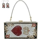 pearl&she Diamond Women Evening Handbags Purse Minaudiere Clutch Bag,Stack of Cash Dollars Crystal Clutch Purses