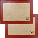 Velesco Silicone Baking Mat for Toaster Oven - Set of 2 mats (Size 7 7/8" x 10 13/16") - Non Stick Silicon Liners for Sheets,