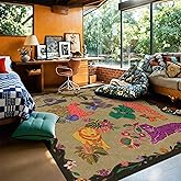 Kokia Jungle 8x10 Area Rugs, Neutral Rugs for Living Room, Eclectic Animal Leopard Tiger Cheetah Pattern Rug, Washable Easy t