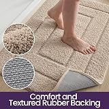 DEXI Bath Mat 50x80 cm Microfiber Non-Slip Beige, Ultra Soft, Machine Washable view 6