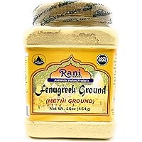 Rani Fenugreek (Methi) Seeds Ground Powder 16oz (454g) Trigonella foenum graecum | Gluten Friendly | Non-GMO (used in…