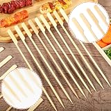 Lanjue 200 Pieces Bamboo Paddle Skewers 25CM Flat Burger Sticks view 4