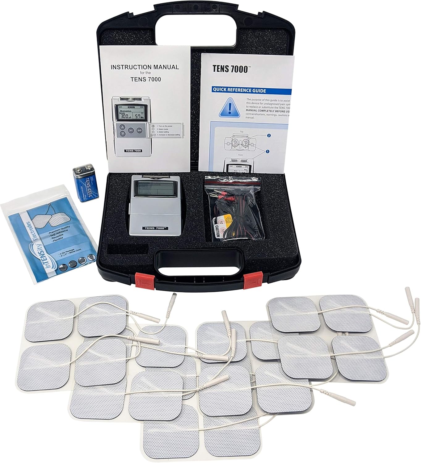 TENS MACHINE TENS 7000 Muscle Stimulation / 20 pads 2"x2"Electrodes