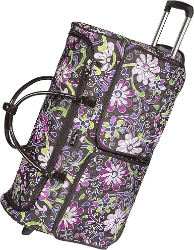 vera bradley purple punch rolling luggage