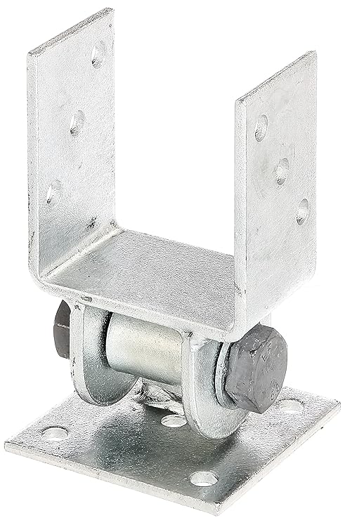 GAH-Alberts 208714 Pfostenträger mit beweglichem Oberteil, zum Aufschrauben - feuerverzinkt, lichte Breite: 91 mm