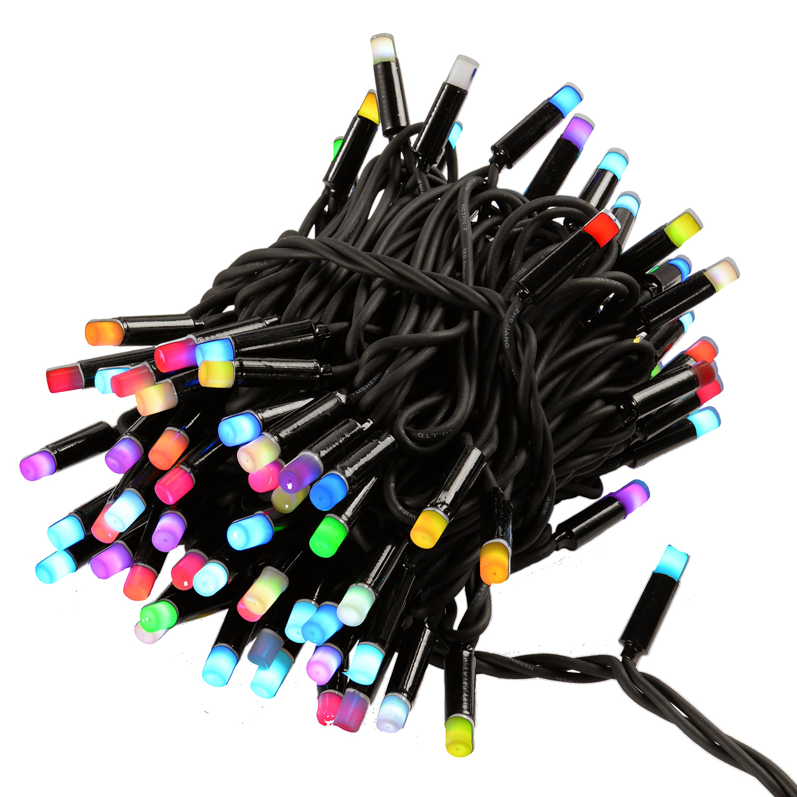 WeRChristmas 100 Colour Changing Rainbow LED Lights Connectable Rubber Cable Starter Pack