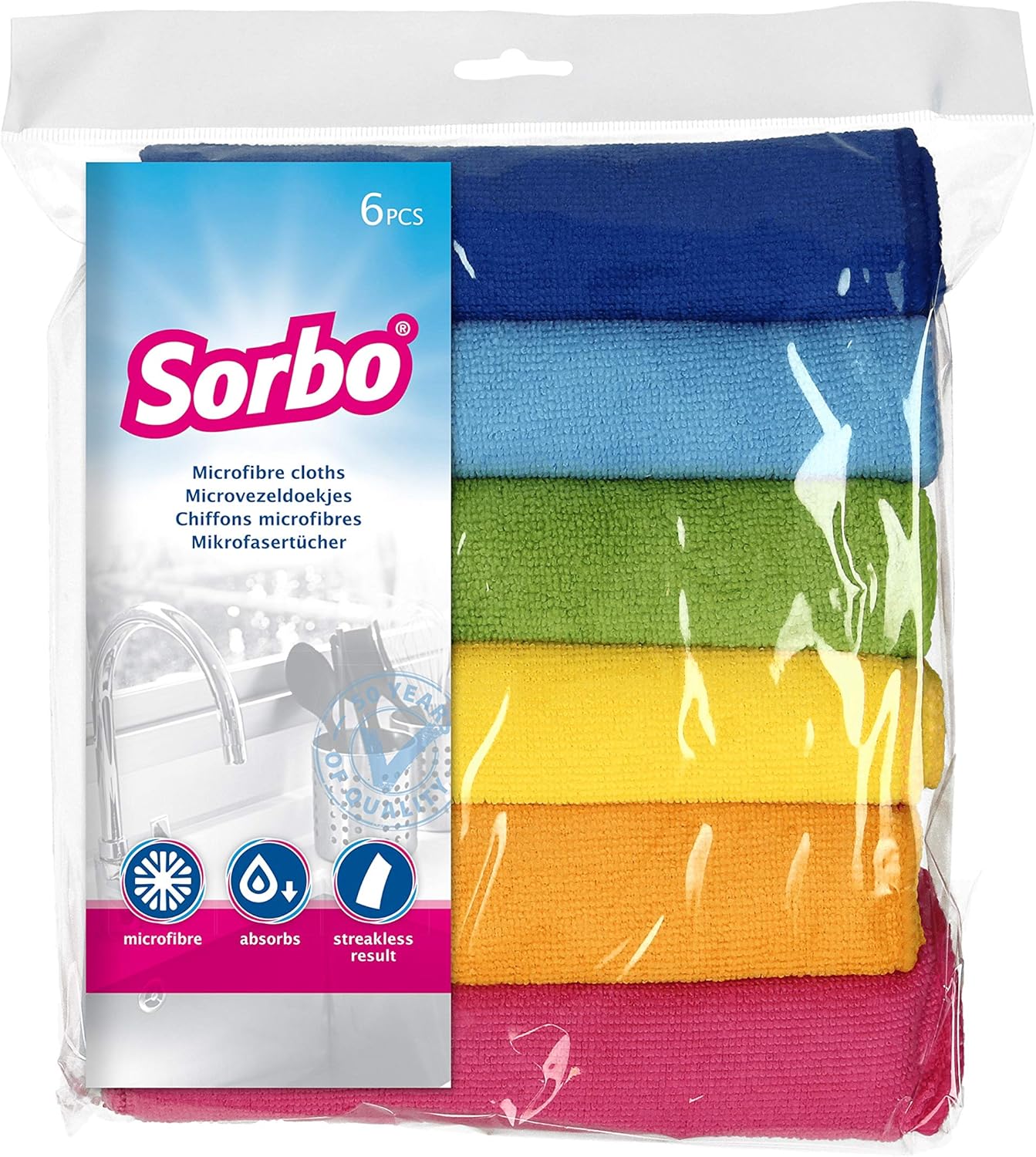 Sorbo Microfibre cloths, Multi Color, 40cm x 40cm Amazon.co.uk