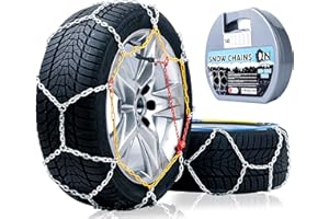 QUANT NEW 2 PCS Snow Chains for Car, SUV, Pickup and Truck, Compatible with Tire Width 205 215 225 235 245 255 265 275 285 MM (KN130)