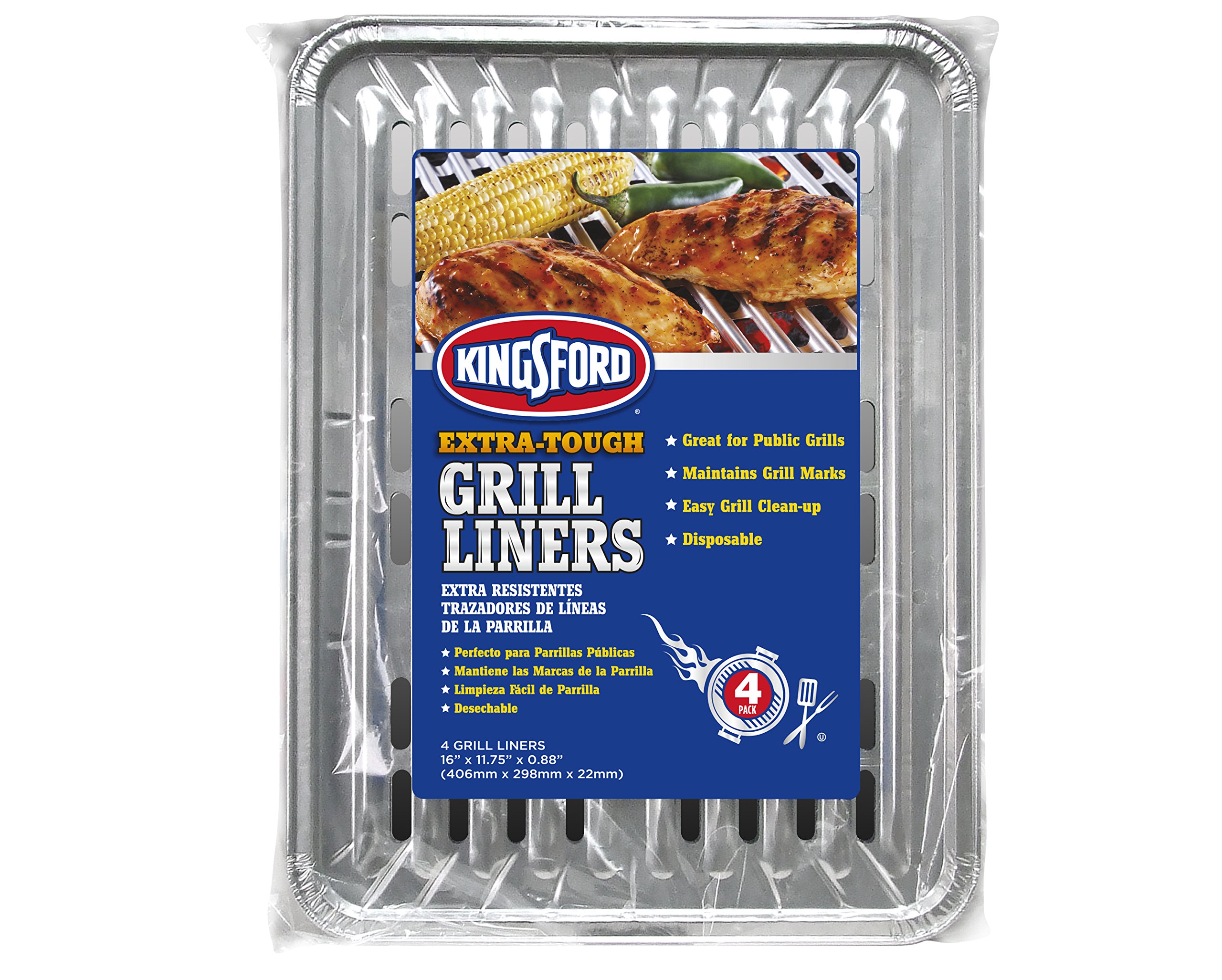 Kingsford Extra Tough Aluminum Grill Liners, Extend The Life of Grill Grates & Make for Quick