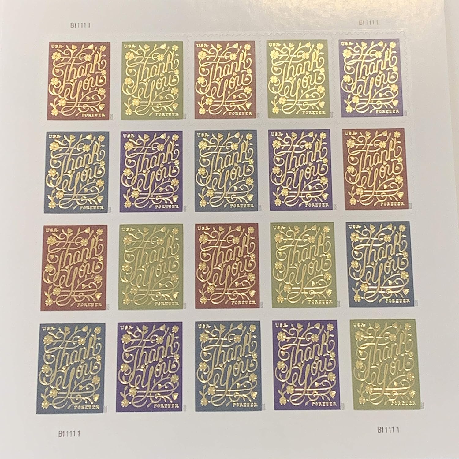 Amazon Com Forever Stamps Thank You Use As Postage Or For Stamp Collector Standard Sheet Of 20 Toys Games