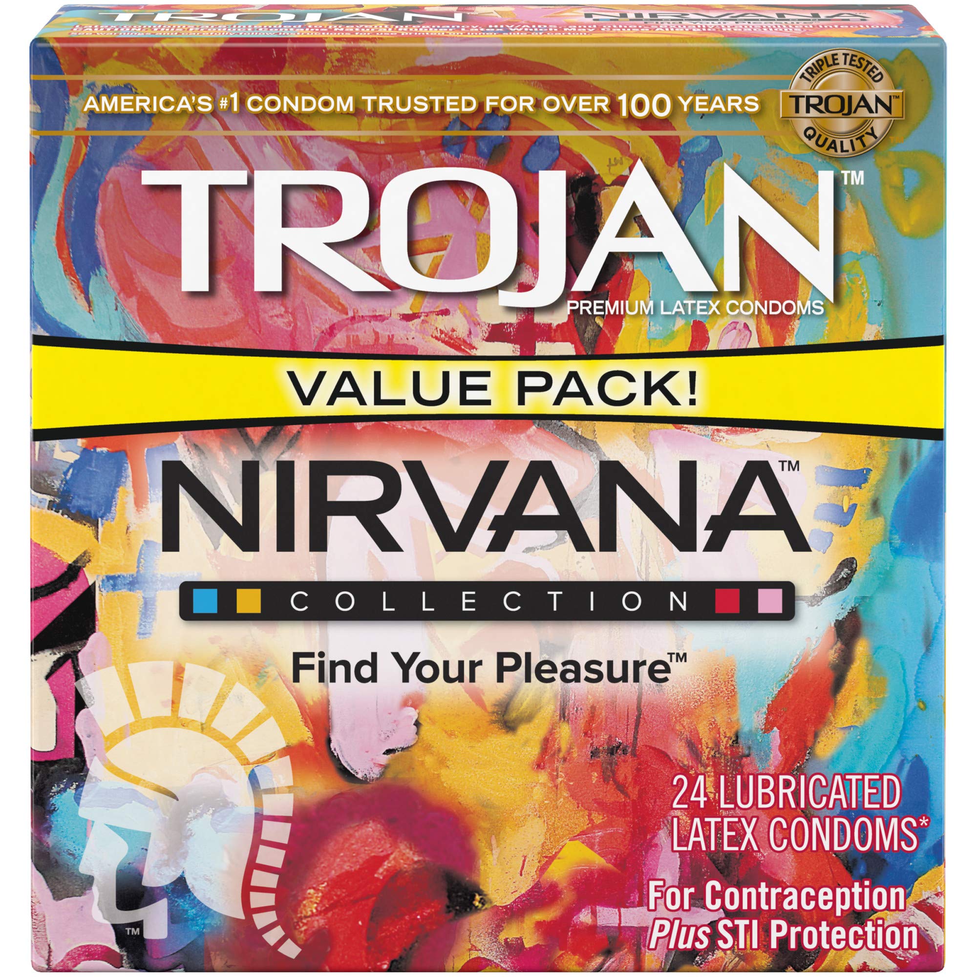 Trojan Nirvana Collection Variety Pack Condoms 24 Count lubricated