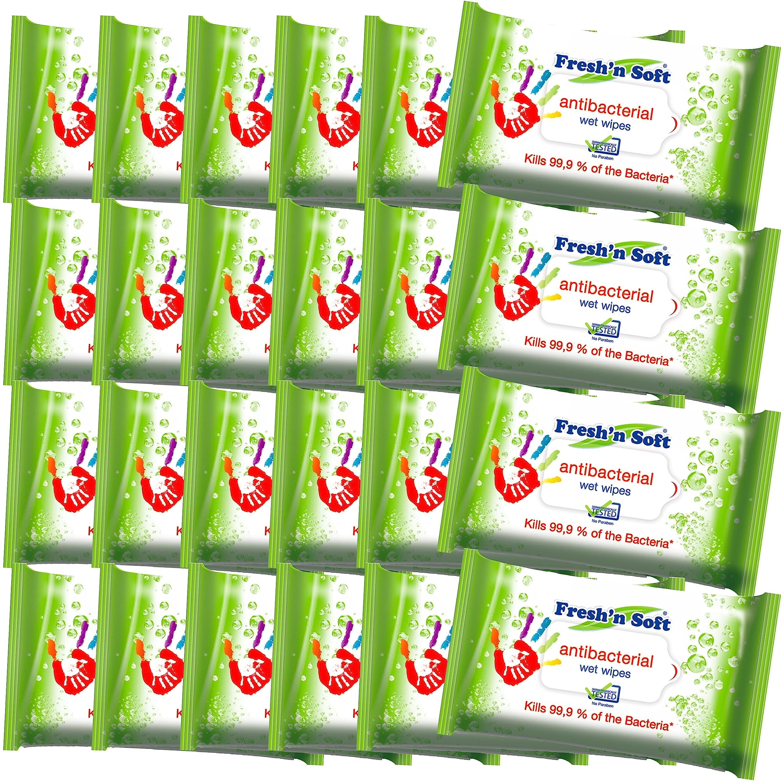 Multi-Purpose Antibacterial & Disinfectant Cleaning Wipes, 60-Pack, Total 1440 Wipes | For Hard Surfaces in Home, Office, Gyms, Keyboards, Door Handles, Effective Against Bacteria, White (24)