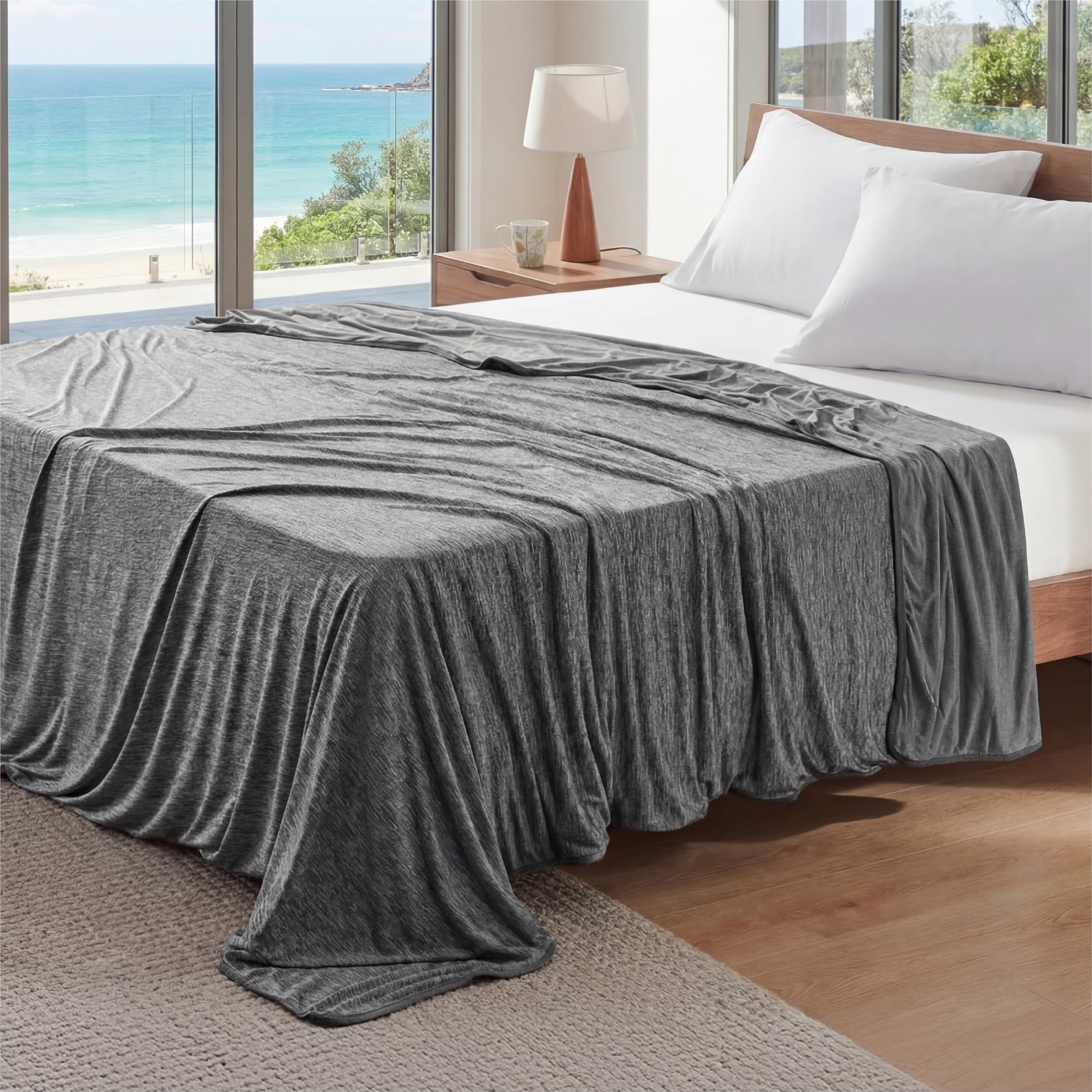 Bedsure Summer Cooling Blanket King Size, Lightweight Cold Sheet Blanket for Sleeping, Ice Cool Thin Bed Arc-Chill Cooling Bedding for Hot Sleepers Night Sweats with Rayon Derived from Bamboo, 108x90