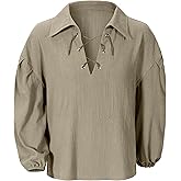 AITIPOO Kids Medieval Viking Pirate Renaissance Retro Costume Shirt for boys Halloween Party Cosplay 3-12 Years