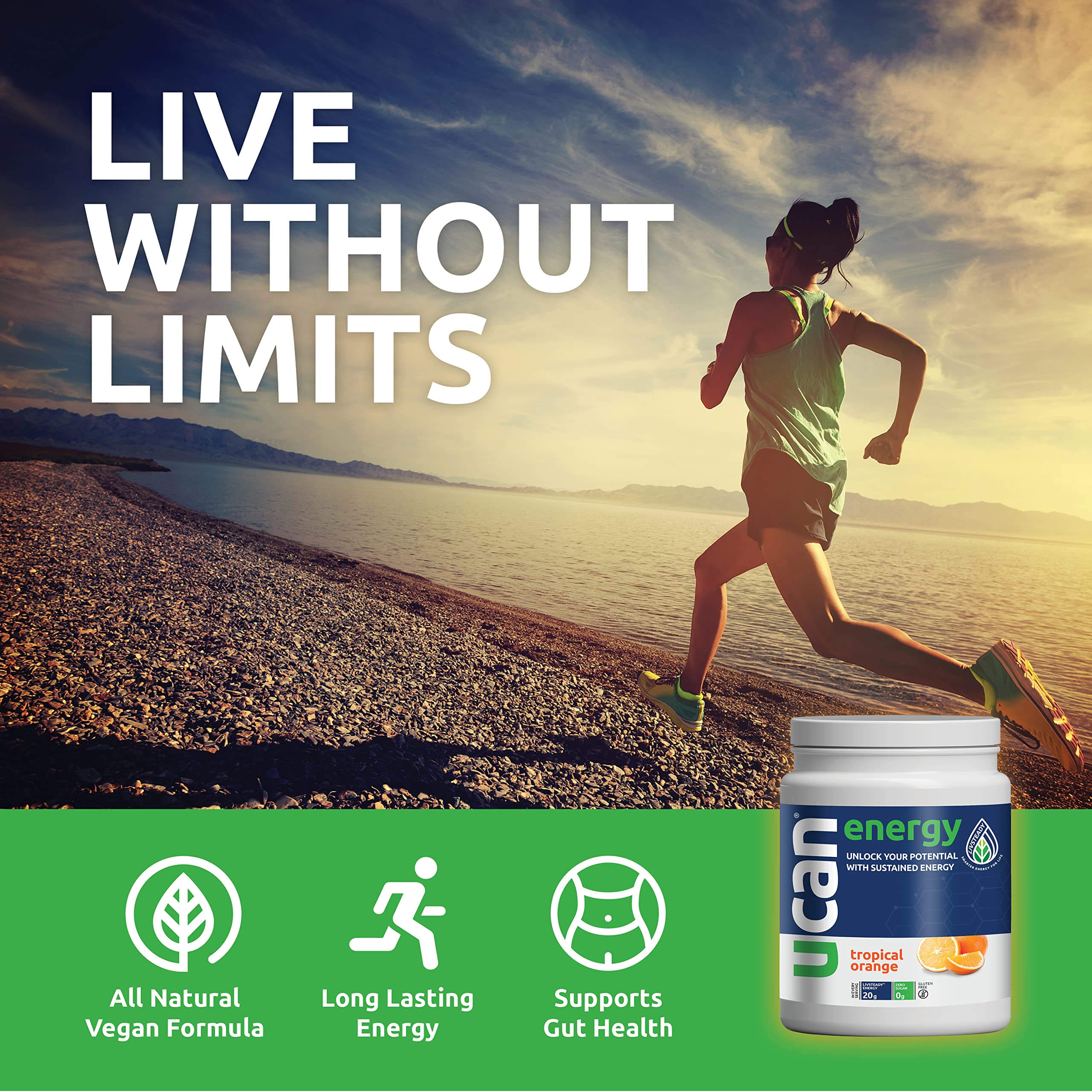 UCAN Orange, Cran Raz, & Lemon Keto Energy Powder - Sugar Free Pre Workout Powder for Men & Women Bundle - No Added Sugar, Soy-Free, Non-GMO, Vegan, Gluten-Free, & Keto-Friendly