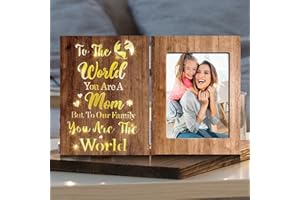 ARIDUR Mothers Day Gift for Mom from Daughter/Son, Mothers Day Mom Gifts from Daughter/Son, Brown Glowing 4x6 Picture Frame for Wall/Tabletop