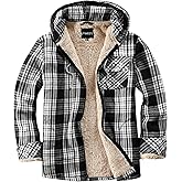 Elesuit Women's Full Zip Fleece Flannel Jacket Plaid Hooded Jackets Sherpa Lind Hoodies for Women