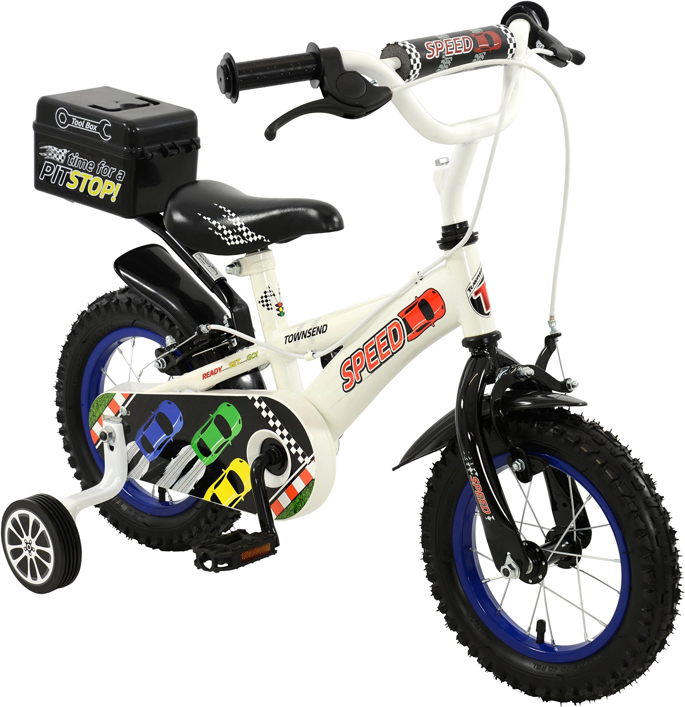 12" Speed KIDS Boys BIKE - Childrens TOWNSEND in WHITE & BLACK ages: 3 - 5 years