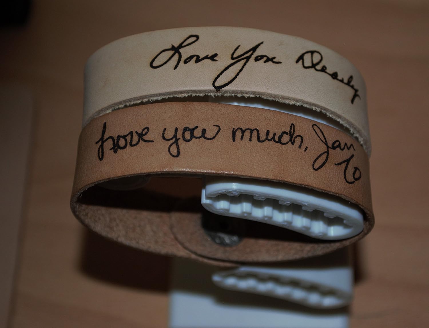 Custom laser engraved leather bracelets Handmade