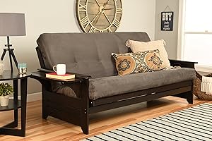 Kodiak Furniture Phoenix Full Size Futon In Espresso Finish, Suede Gray
