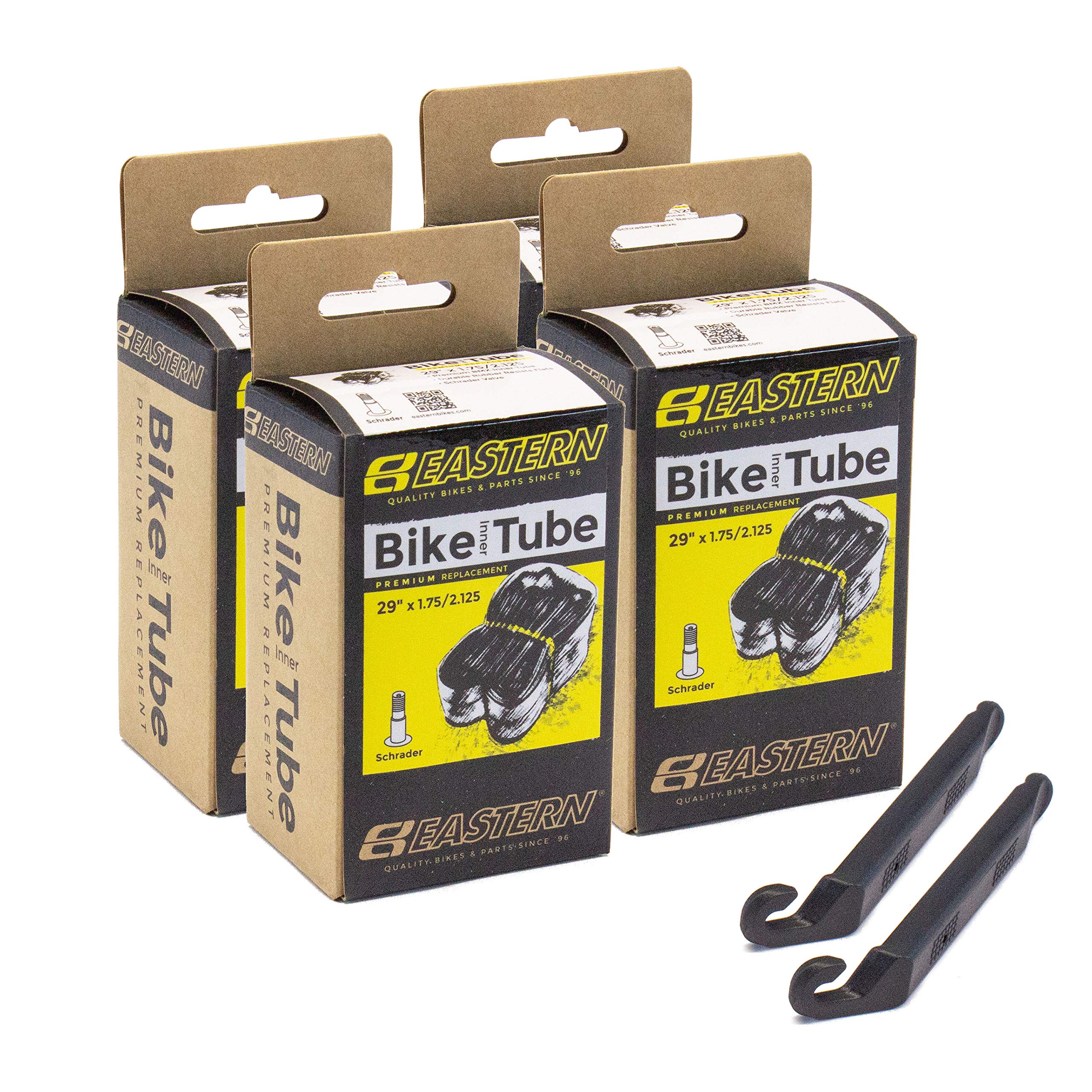 Eastern Bikes 29" Premium Inner Tube Replacement Kit, Schrader Valve (4 Pack)