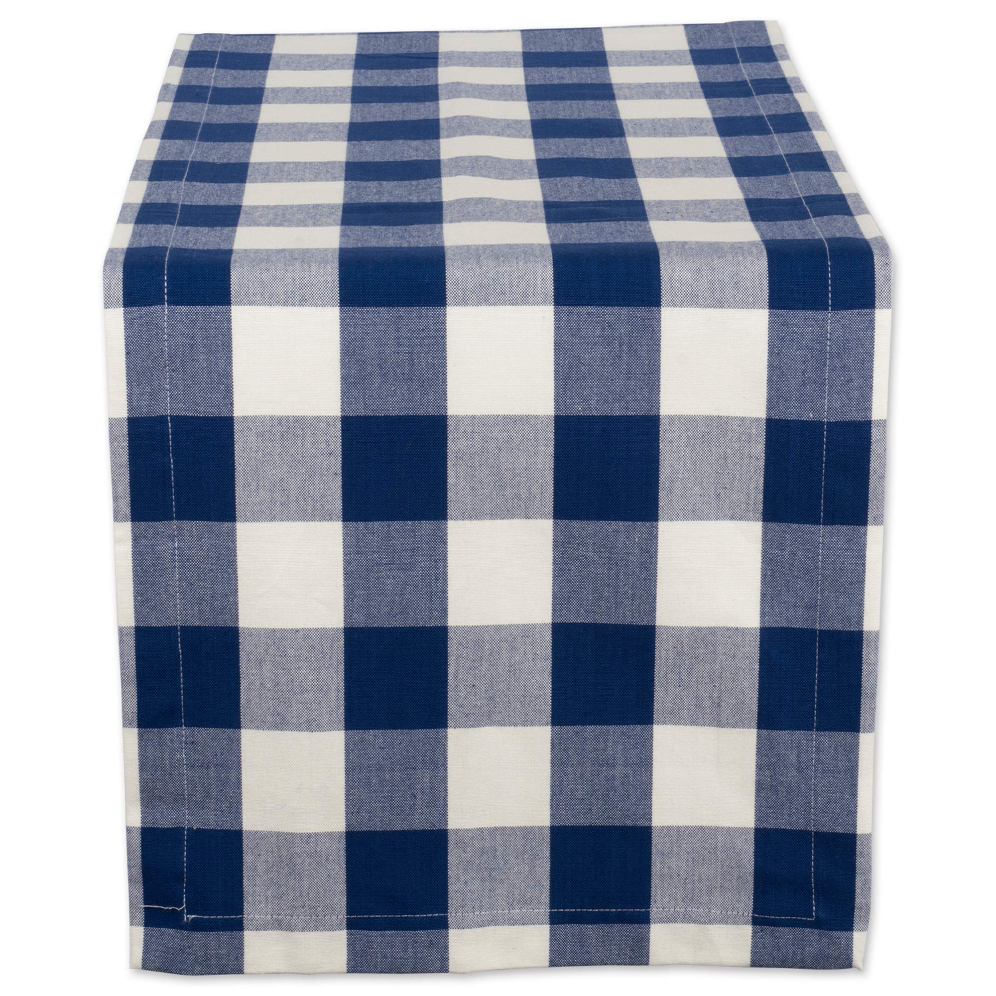 DII Buffalo Check Collection Classic Farmhouse Table Runner, Cotton, Navy and Cream, 14x108 — image 1