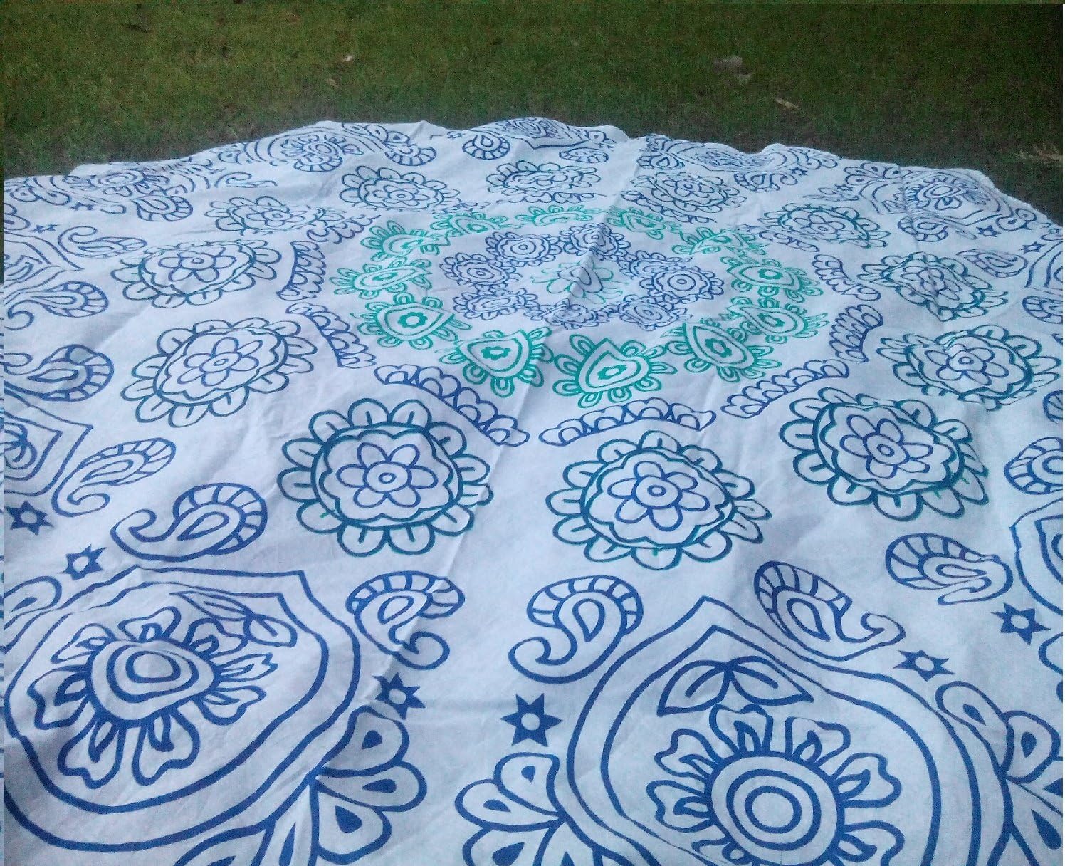 HARIHAR BEACH TOWEL BLUE YOGA MAT TAPESTRY TABLE CLOTH 100%cotton