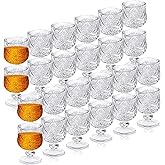 1.75 oz Shot Glasses Set Fancy Cute Shot Glasses Cordial Crystal Shot Glassware Clear Embossed Glass Snifters Drinkware for Wine Sherry Vodka cocktail Beverage Wedding Party Bar Supplies (24 Pieces)