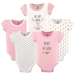 Hudson Baby Unisex Baby Cotton Bodysuits, Hearts 5