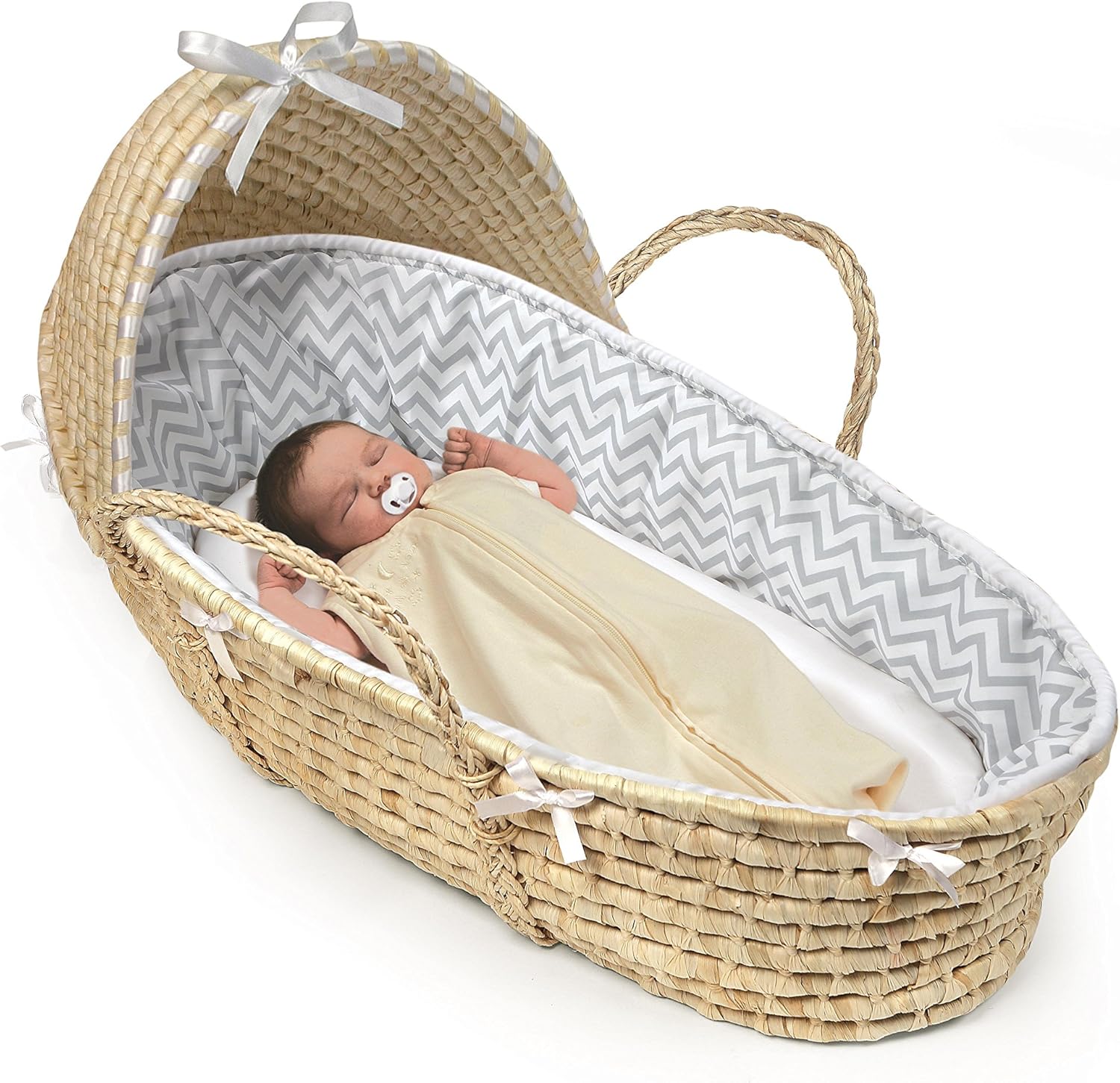 beige moses basket
