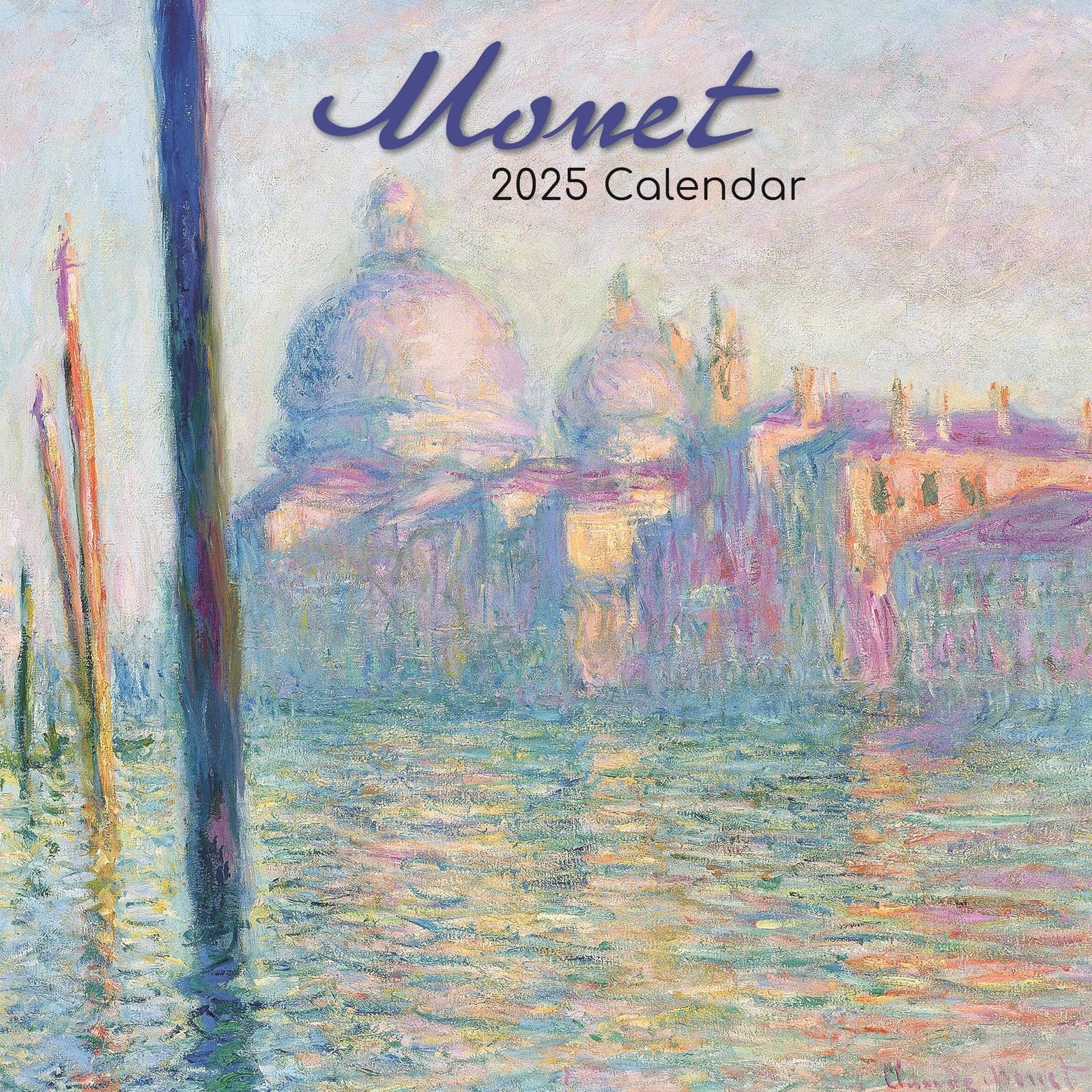 2025 Square Wall Calendar, Monet, 16-Month Arts & Antiques Theme with 180 Reminder Stickers (30 x 30 CM)