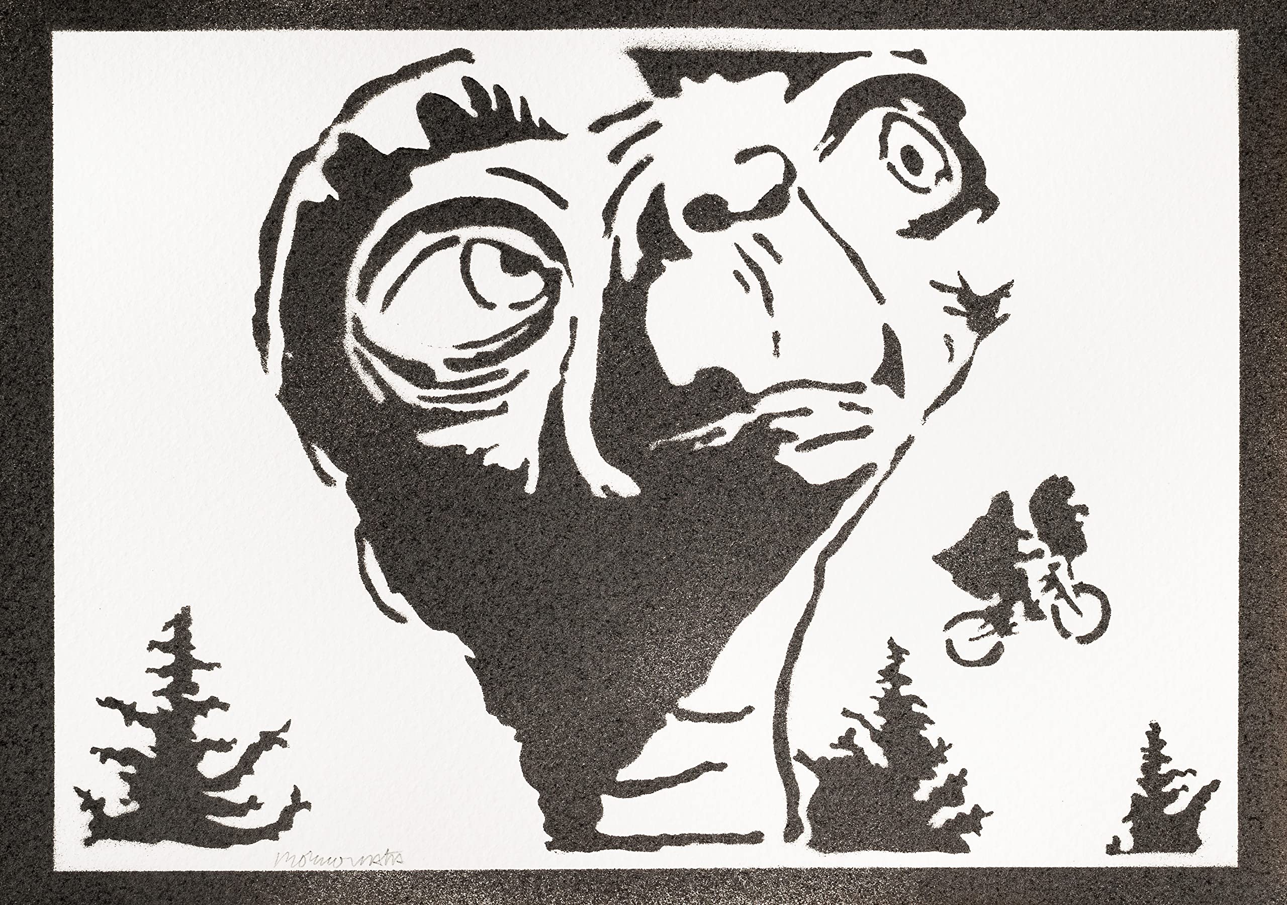 moreno-mata Real Handmade Graffiti E.T... Films Poster Room Decor Home Wall Art Decoration Bedroom Gifts for Men and Women