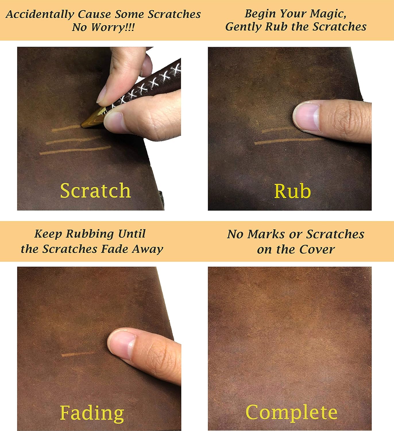 Leather Journal Handmade Travel Notebook - Medium Size 7 x 4.8 inch Vintage Antique Diary Writing Notepad for Men & Women, Refillable Lined Paper, Luxury Gift Set with Golden Classic Pen : Office Products
