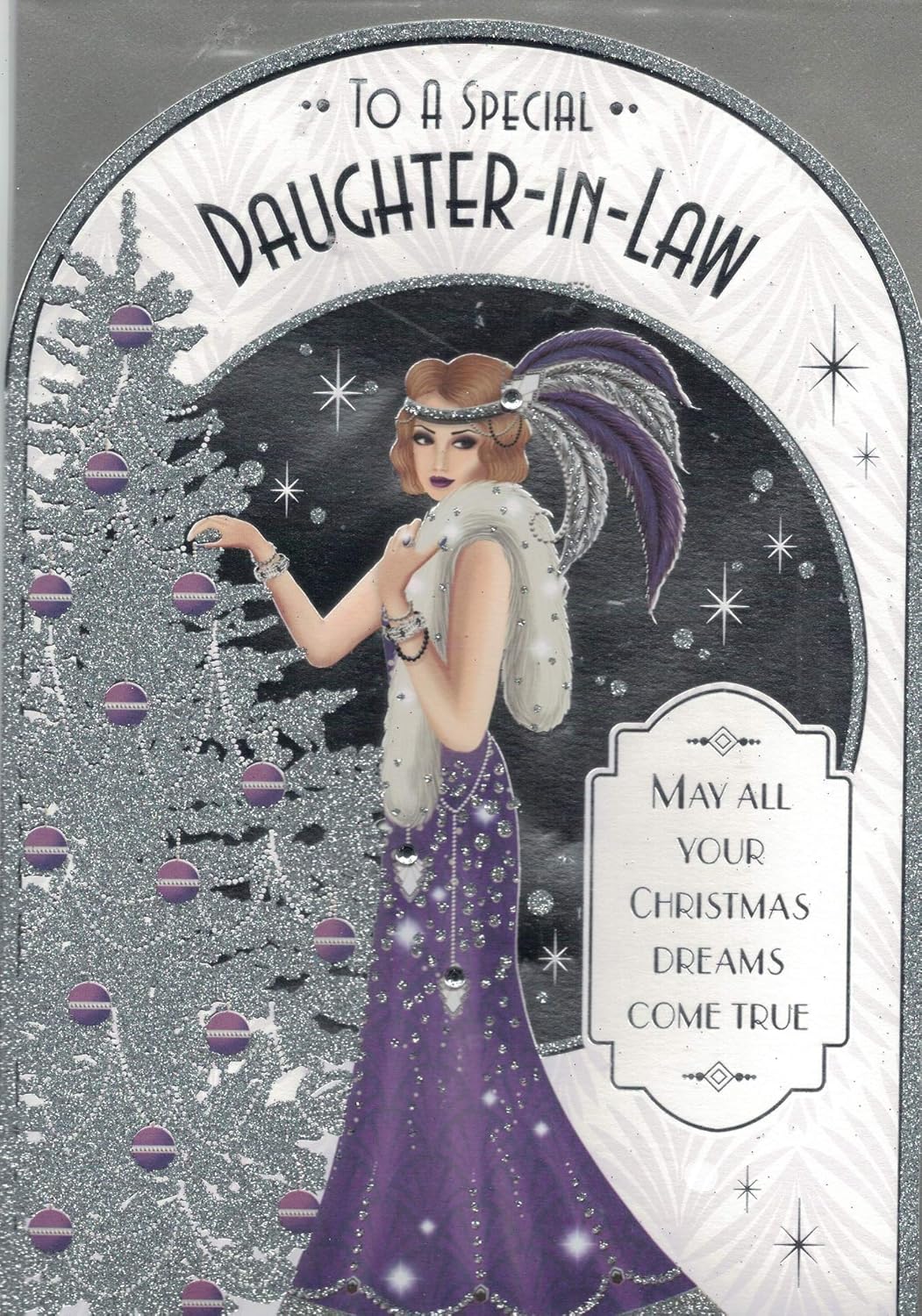 Special Daughter in Law Christmas Card***Art Deco Flapper Lady***Large 10 X 7 INCHES**
