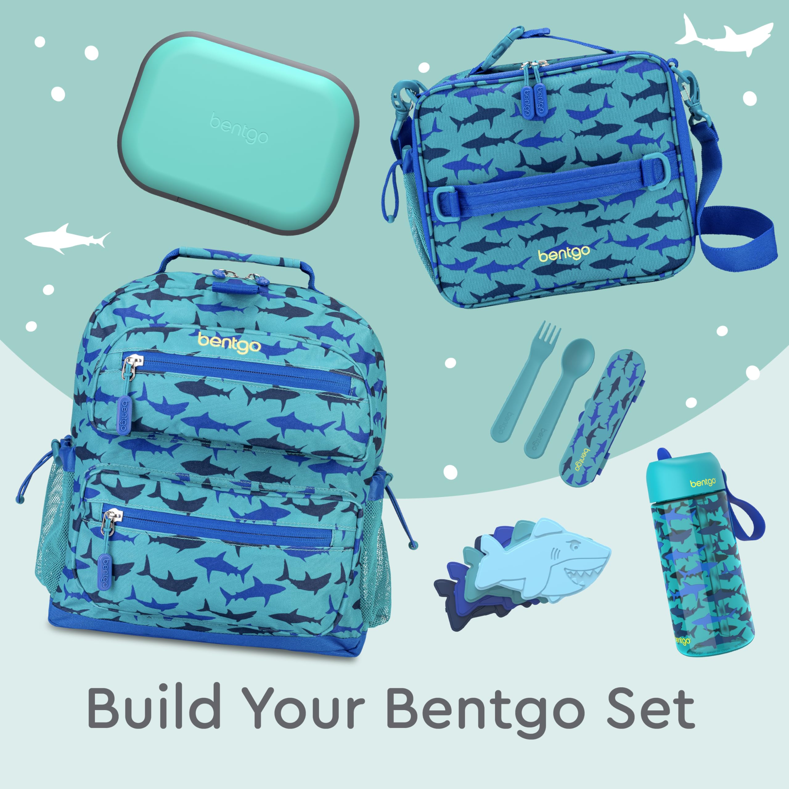 Bentgo Chill Kids Leak-Proof Lunch Box - 4-Compartment Bento Box with Built-In Ice Pack, 3.3 Cup Capacity, PFAS & BPA-Free, Microwave & Dishwasher Safe, Ideal Size for Ages 3 to 7 (Electric Aqua)
