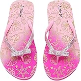 Ataiwee Girls Flip Flop Sandals - Little/Big Kids Easy-On Slide Thong, Animal Fruit Print Summer Beach Water Shoes.