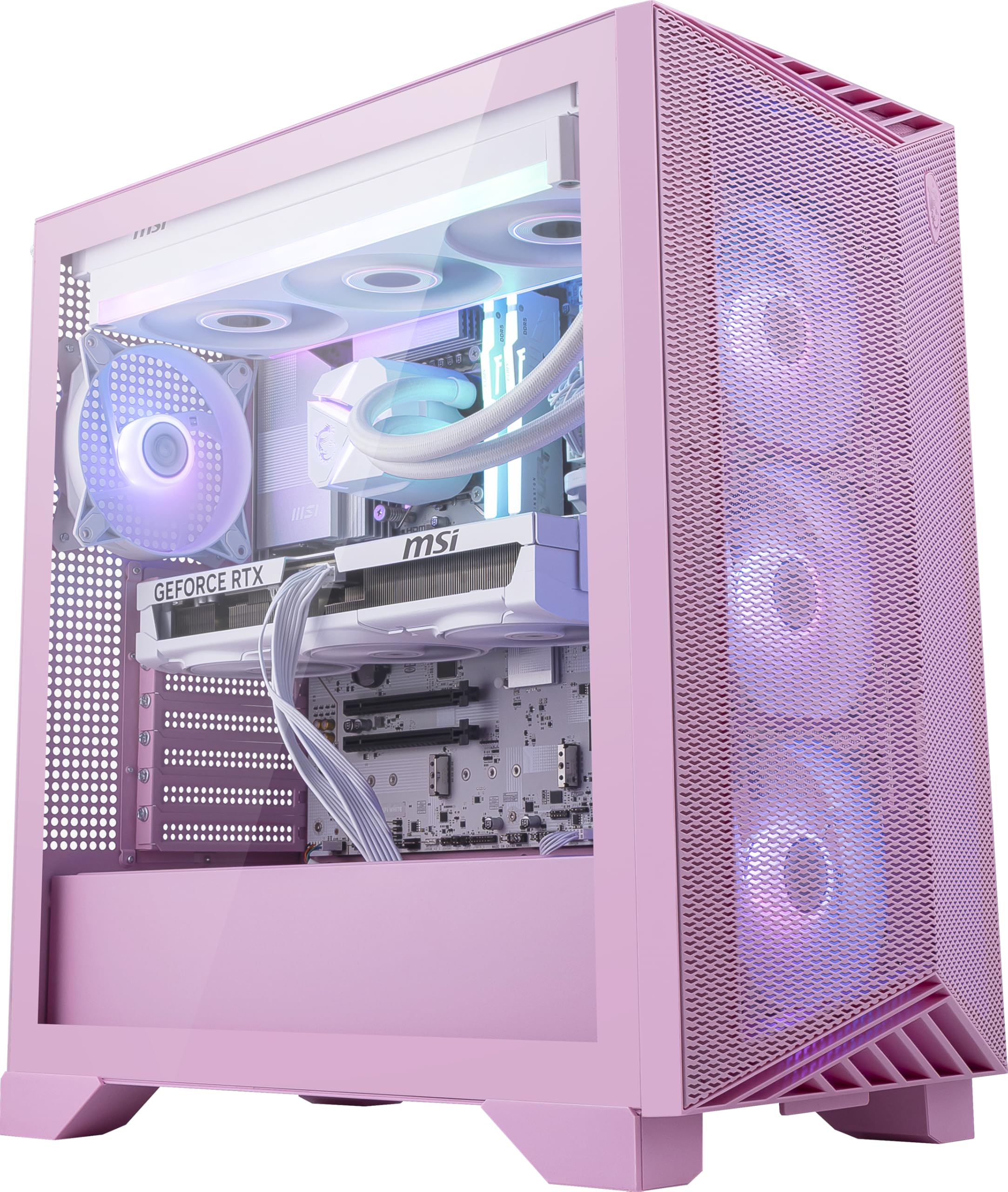 msi Aegis RS2 AI Pink Gaming Desktop PC | NVIDIA GeForce RTX 5060 Ti | Intel Core Ultra 7 270K | 32GB DDR5 RAM | 1TB NVMe SSD | 360mm AIO Liquid Cooling | Wi-Fi 6E | Windows 11 Home | C2NVM7-2254US