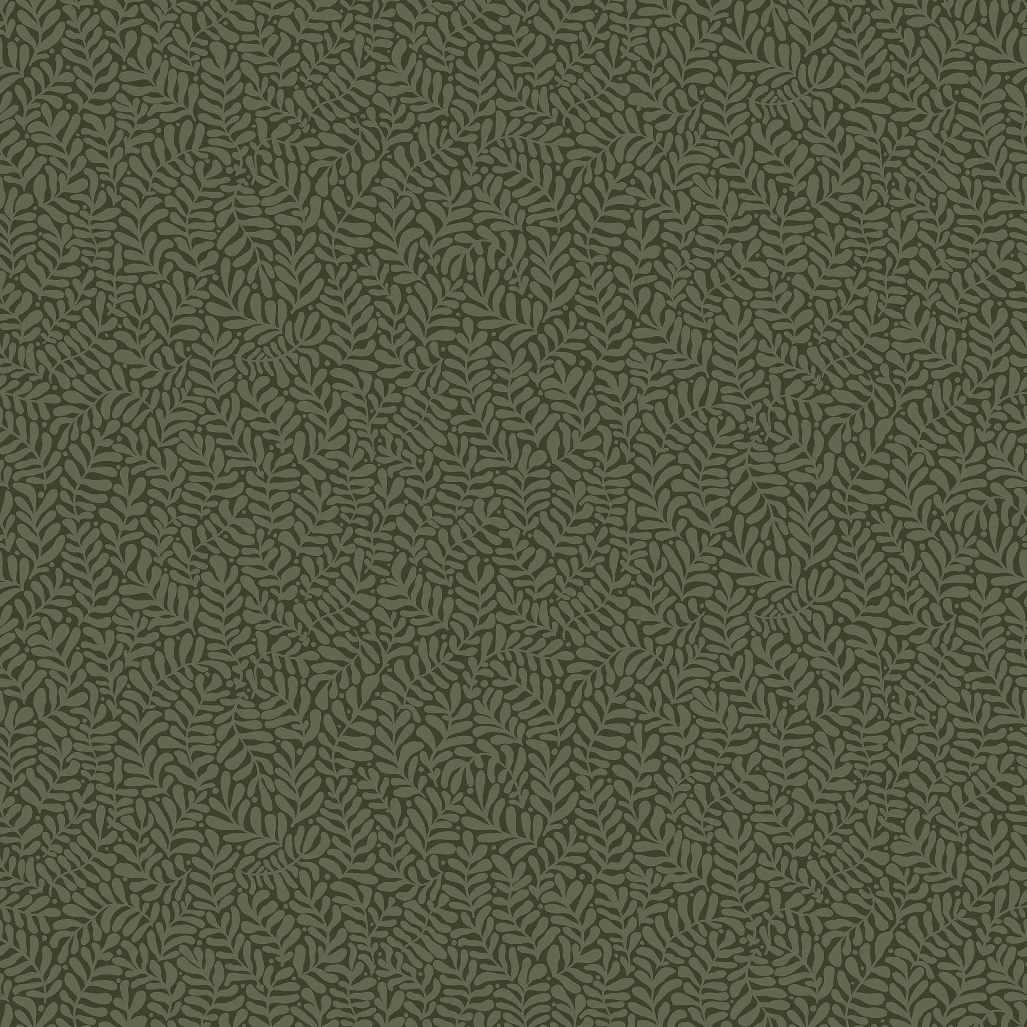 Galerie S55000 Sommarang Mono Leaf Wallpaper, Dark Green, 10.05m x 53cm