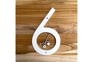 GO HOME NUMBERS 5 Inch Modern Plastic House Numbers and Letters with hardware included. Black and White Arrows, North South East West, Unit A B, No.- Dash, 1/2 (6, WHITE)